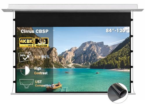 WUPRO Cirrus CBSP Pantalla de Proyección 100 Pulgadas, Empotrable Motorizada en Techo, ALR 4K/8K UHD, Compatible con Proyectores UST, para Salas Luminosas C