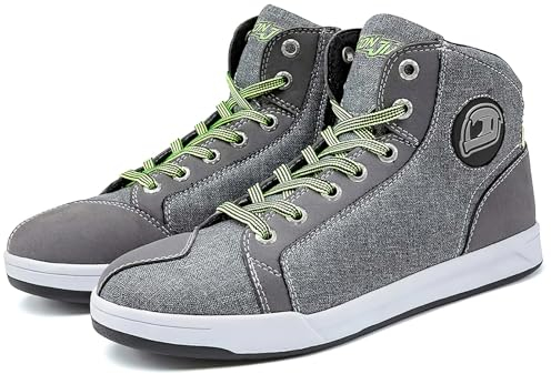 IRON JIA'S Motorradschuhe Herren Motorradstiefel Herren Motorrad ,rutschfeste, atmungsaktive Street-Casual-Biker-Boots mit seitlichen Reißverschlüssen, Knöchelstütze und Schaltkissen