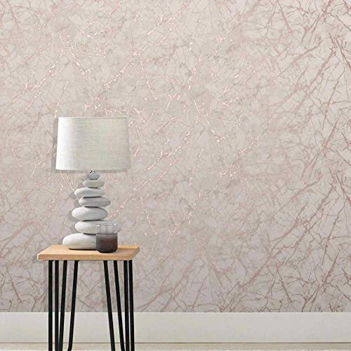 Fine Decor FD42268 UK MARBLESQUE Marbre Métallique Or Rose, Rose
