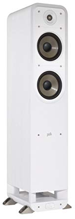 Polk Audio Signature S55E Enceinte colonne HiFi pour musique et home cinéma Haut-parleur passif Full Range 20-200 W 8 Ohms High Res 40 Hz - 40 kHz Blanc