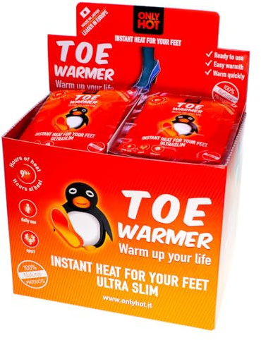 OnlyHot: calentadores de pies calientes, hasta 10 horas de calor, caja de 40 pares, almohadillas térmicas naturales