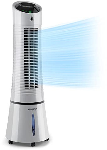 Klarstein Portable Air Cooler Unit, 5-in-1 Evaporative Air Coolers for Home, Humidifier, Ventilator, Ioniser, Night Mode, 6L Portable Cooler Fan, 45W Cold Air Fan, 180m³/h Cooling Air Flow Aircon Unit