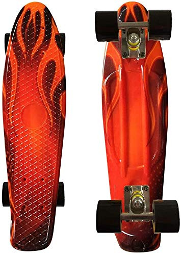 Cruiser Skateboard, 22 Inch Penny Board Cruiser Carver Baby Complete Mini Cruiser Skateboard Retro Design Starry Graphic Galaxy, Beginner Skating Board Classic Skateboard for Girls Kids Boys (E)