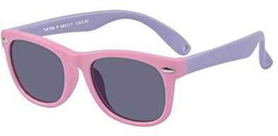 ALWAYSUV Gafas de sol polarizadas para bebés y niños, protección UV, cómodas, flexibles, para niños y niñas de 0 a 2 años, Rosa, morado, M