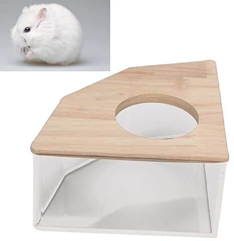 Hamster Sand Bath Hamster Sand Box Hamster Bath Box Right Angle Fan Acrylic Safe Hamster Sand Bathroom For Small Pet Hamster Houses Habitats Hamster Sand Bath Kit Tray Corner Potty Hamster Accessories