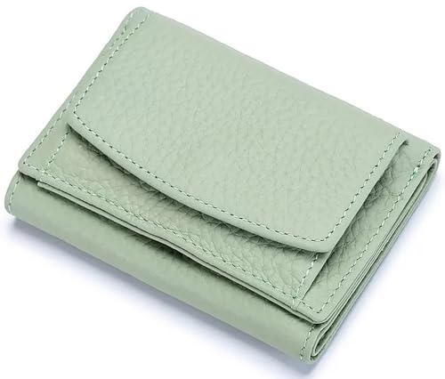 RRANCharltu Portafoglio Donna Piccolo in Vera Pelle RFID Blocco Portamonete Ragazze Piccolo Portafogli con Tasca per Monete Mini Borsellino, Verde