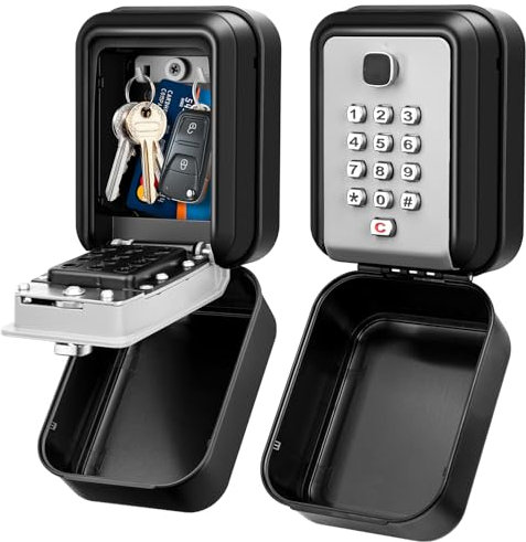 ENONEO Schlüsselsafe Aussen Schlüsseltresor mit Zahlencode Groß Wandmontage Schlüsselkasten Draußen Wasserdicht Schlüsselsave Wetterfest Schlüsselbox für Außen Zuhause Auto Büro Garage Schul