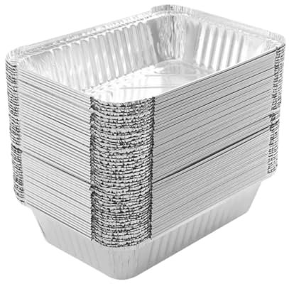 SUBLXPoten Vaschette Alluminio 50 Pezzi teglie raccogli-Grasso for Barbecue in Alluminio teglie raccogli-Grasso for grigliate all'aperto