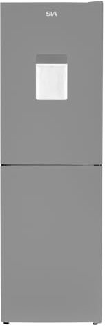 SIA SFF17650SE 50/50 Split Freestanding 252L Combi Fridge Freezer with Water Dispenser in Silver, Includes 3 Glass Fridge Shelves & 4 Freezer Compartments