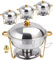 Beviliu Chafing Dish Buffet Set, 4 Pack 6.8L Round Chafing Dishes & Food Warmers, Gold Chafing Dishes for Buffet, Stainless Steel Chafers for Catering Lid & Lid Holder, Food Warmers for Any Parties
