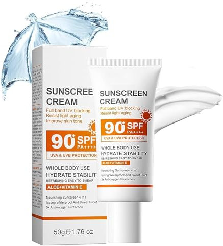 HOUSN Crema Solar Facial SPF 90+, Protección Alta UVA/UVB Protector Solar Facial, Resistente al Agua, Sin Perfume, Siliconas ni Nanopartículas