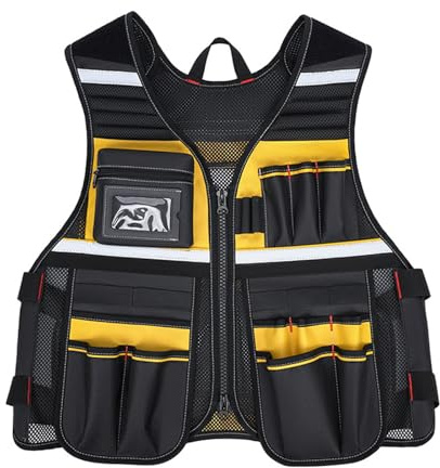 Gilet per attrezzi da elettricista per falegnami Costruzione Uomini Regolabile Abbigliamento da lavoro Cintura regolabile Tasca multipla