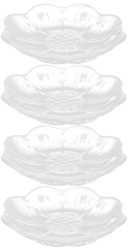 TOPPERFUN 4 piezas Posavasos de Vidrio Transparentes para Té Platos de Resistentes al Calor para Mesa de Hogar Alfombrillas Decorativas para Tazas Bares y Restaurantes