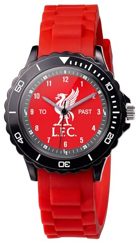 Accutime Liverpool FC fotbollstema röd tid lärare urtavla kvartsur med silikonrem present till barn