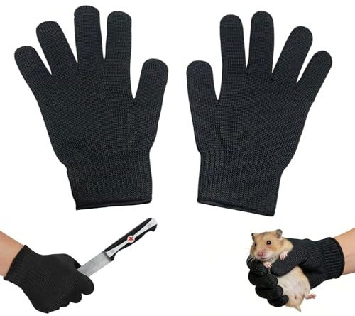 ARYIMYDP 1 Paio di Guanti Anti-Morso per Animali, Resistenti al Taglio, per Cani, Gatti, Uccelli, Criceti, Neri, Ideali per Cura Animali, Addestramento, Manipolazione Sicura
