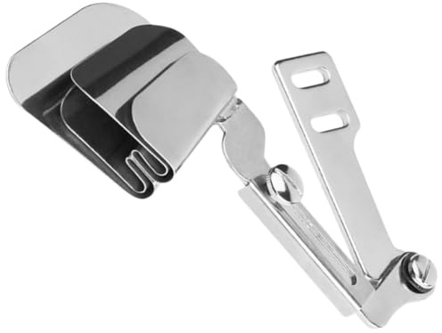 HEANUJJ Accesorio para Máquina de Coser Industrial Metal Plata que Crea Cinta y Pliega Tela para Proyectos de Costura Profesional