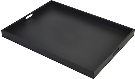Solid Black Butlers Tray 64 x 48 x 4.5cm, Single