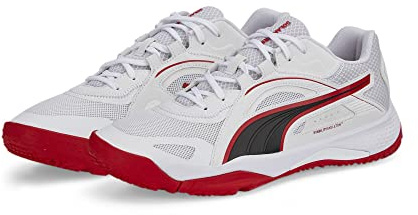 PUMA Unisex Solarstrike Ii inomhussko, Puma vit Puma svart hög risk röd, 44.5 EU