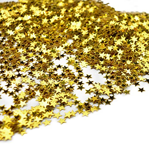 MIVAIUN 50 g konfetti metallisk folie stjärnor paljett, stjärnpaljetter konfetti, korttillverkning, nagelkonst, bröllop födelsedagsfest jul, gnistrande konfetti guld bordskonfetti, festdekoration (50 g)