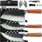 FULLHI 8/9pcs Juego de Cuchillos Japoneses de Chef con Funda, Juego de Cuchillos de Cocina de Acero Inoxidable de Alto Carbono (9)