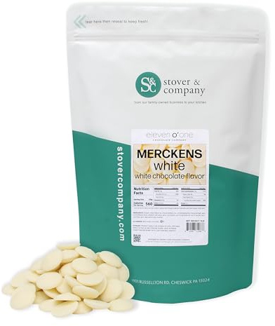 Merckens White Chocolate Wafers, White Chocolate Melting Wafers for Dipping, Baking and Fountains, Easy to Melt (White, 5 pounds)