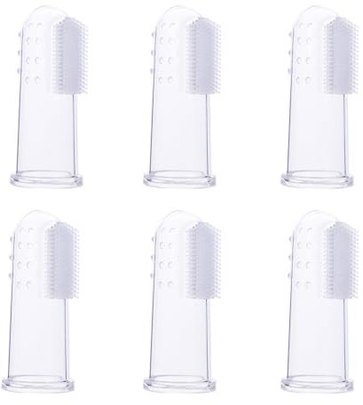 VAEIORP 6 pcs Baby Zahnbürste Finger Baby Silikon Fingerzahnbürste Beruhigen und Stimuliert das Zahnfleisch Baby Kindermundpflege Fingerzahnbürste Baby für 6-18 Monate