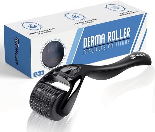 Dermaroller 0,5 mm – Microneedling Roller für Gesicht, Bart & Haare – Gegen Haarausfall, Akne & Narben – Titan-Nadeln für Männer & Frauen – Narbenroller Anti-Aging Effekt