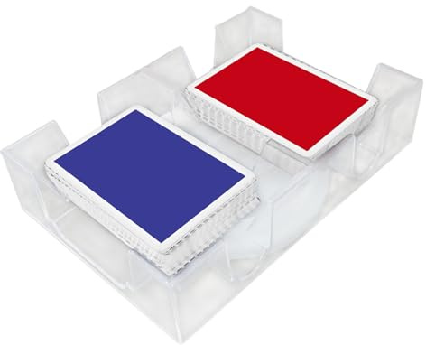 Qkbuza Tarjetero Giratorio, Bandeja Transparente para Portatarjetas de Doble baraja, Soporte Giratorio para Cartas, Bandeja para, Resistente y práctica para mesas de para niños y Adultos