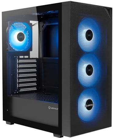 UNYKAch Caja ATX Revelat Mesh Compact Edition | Chasis Gaming con 4 Ventiladores ×120 mm ARGB, USB-C Gen 2, Cristal Templado, Soporte Refrigeración 240 mm, Mallas Mesh