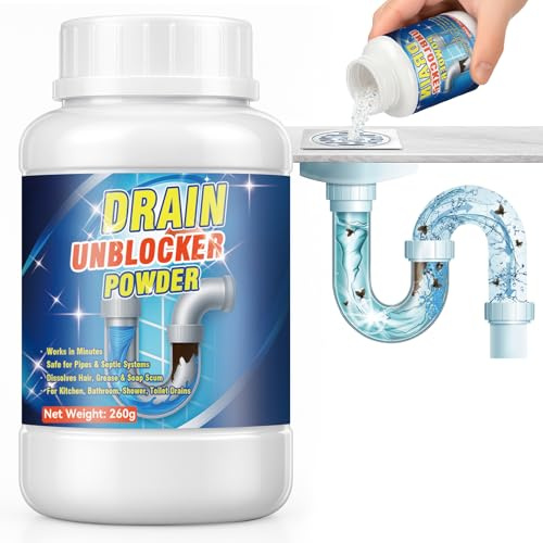 Abflussreiniger, Rohrreiniger Extrem Stark, Drain Cleaner der Haare, Rückstände, Fett und Gerüche Entfernt, Für Spülen, Bäder, Küchen und Toilettenabflüsse, Milde Formel, Sicher Für Rohre