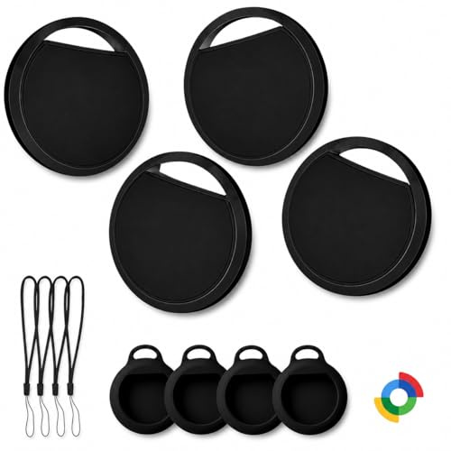 Localizador GPS Android. Autorizado por Google | Tracker Android (No Apple) | Smart Tag Google | Rastreador para Llaves, Niños, Personas Mayores, Perros, Coche, Moto | Finder Bluetooth | Pack 4