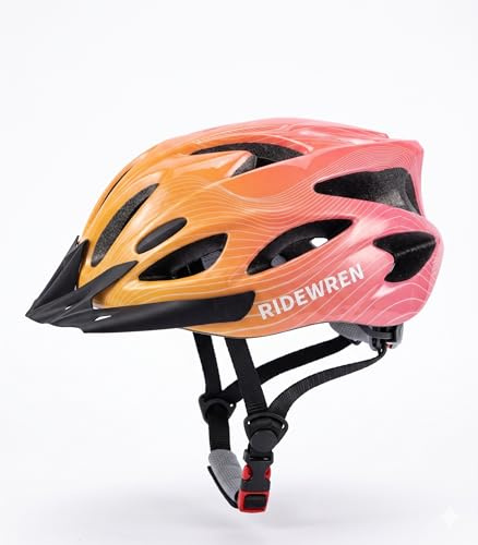 Kids Bike Helmet, Kids Helmet for Boys and Girls Ages 3-14, Adjustable Fit 50-59cm for Cycling, Scooter Riding and Skating with Removable Visor(Sunset Orange Gradient)