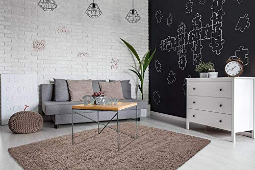 Lalee Moderner Hochflorteppich, Hellbraun, 80 x 150 cm
