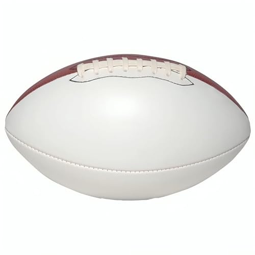 Ballstars Autograph Blank Full Regulation 12 Inch Football Without Base | Official Size 9 | Football Trophy for Signing with Two White Panels