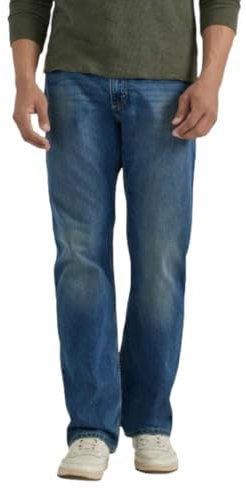 Wrangler Authentics Herren Relaxed Fit Bootcut Jeans, Mittel-Indigo, 36W / 34L