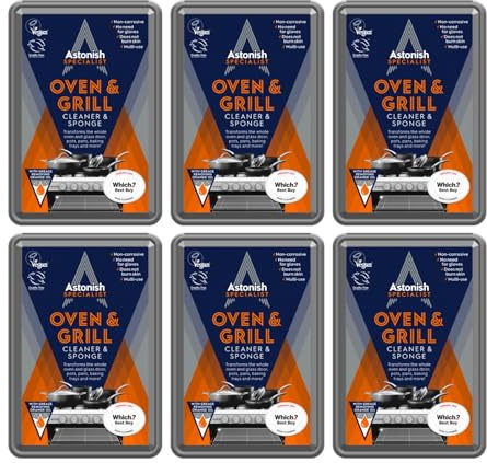 Astonish Specialist Edition Powerful Oven and Grill Cleaner and Sponge, 6 pack X 250g