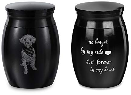 ALBERTBAND Petite Urne Photo Personnalisée pour Cendre Souvenir de Crémation Mini Urnes Funéraires pour Animaux de Compagnie Humains Cendres Mémorial Cendres Porte-Boîtes (#Noir)