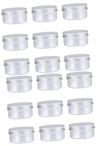 Lurrose 2 Sätze Runde Aluminiumbox Für Flüssigkeitsprobenbehälter 80 G 68 X 35 Mm Schraubgewinde Kompaktes Design Für Sichere Lagerung 10 Stück X 2