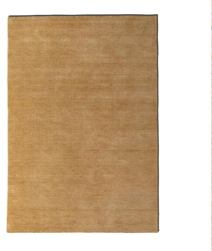 Steffensmeier Gabbeh Teppich Nomade | Wolle (Schurwolle), Gelb, Größe: 80x150 cm Kurzflor für Wohnzimmer, Flur, Ethno Look