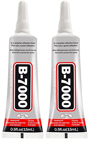 B7000 Glue Super Glue Transparent Paste Adhesive Multi-Function Repair Glues Suitable for Phone Jewelry Glass Wood Metal Fabric (2X15ML)