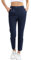 Missufe Bequeme Hosen Hohe Taille Freizeithose Damen Stretch Lang Stoffhose Skinny Pants mit Taschen (Dunkelblau, Large)