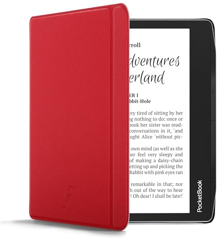 Forefront Cases Fodral för PocketBook Era och PocketBook Era Color (Färg) (utkommen 2022, 2024) - Tunn, Lätt, Skydds-Fodral mid Automatisk Sömn/Väckning funktion (Skal) - Röd
