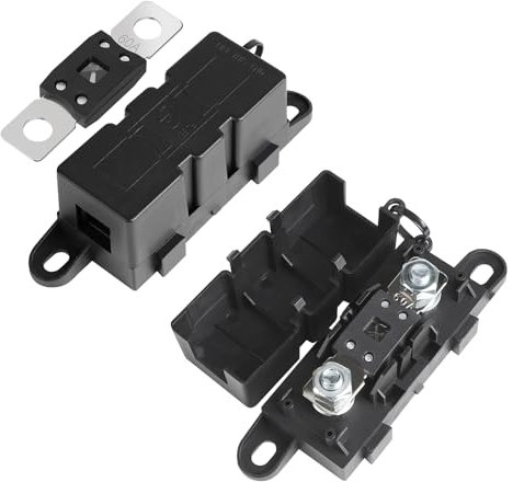 EFUTURETIME Jeux de 2 Porte Fusible Mega avec 2 Méga Fusibles 60A Support Fusible Mega Boulonné M8 ANM pour Voiture Bateau Moto Caravanes Camion