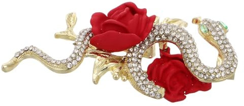 LIFKOME Spilla A Forma Di Serpente Motivo A Rose in Lega Per Donna Da Appuntare Su Cappotto O Maglione