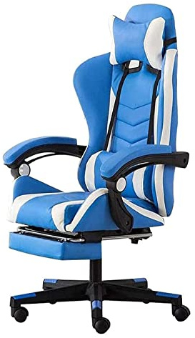 ASumPio Silla De Oficina, Silla De Oficina para El Hogar, Cómoda Silla Giratoria Elevable, Silla De Oficina para Deportes Electrónicos, Silla para Juegos con Respaldo Alto,Blue