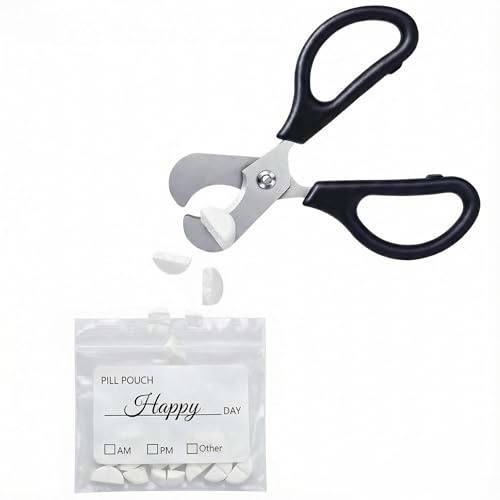 JedJadr Scissor-Shaped Pill Cutter, Stainless Steel Blade Pill Splitter, Pill Cutter Splitter for small and large pills, Ideal for Customize Dosage