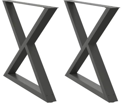 YUTAASU Gambe per Tavolo da Pranzo in Acciaio Antracite con Staffa e Piedini Regolabili, Design Moderno e Struttura Robusta per Scrivania o Tavolo da Pranzo, Montaggio