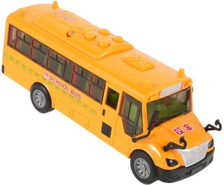 LABRIMP Giocattolo Scuolabus Realistico in Materiale Sicuro Autobus Inerzia con Porte Apribili e Suoni Dimensioni Piccole e Leggere per Mani Piccole