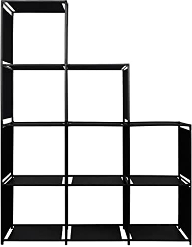 YUTAASU Scaffale a gradini con 9 scomparti aperti per libri, oggetti da collezione e piante come scaffale funzionale in tessuto decorativo