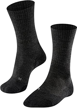 FALKE Herren Wandersocken TK2 Explore Wool M So Wolle Funktionsmaterial antiblasen dick 1 Paar, Grau Smog 3150, 42-43